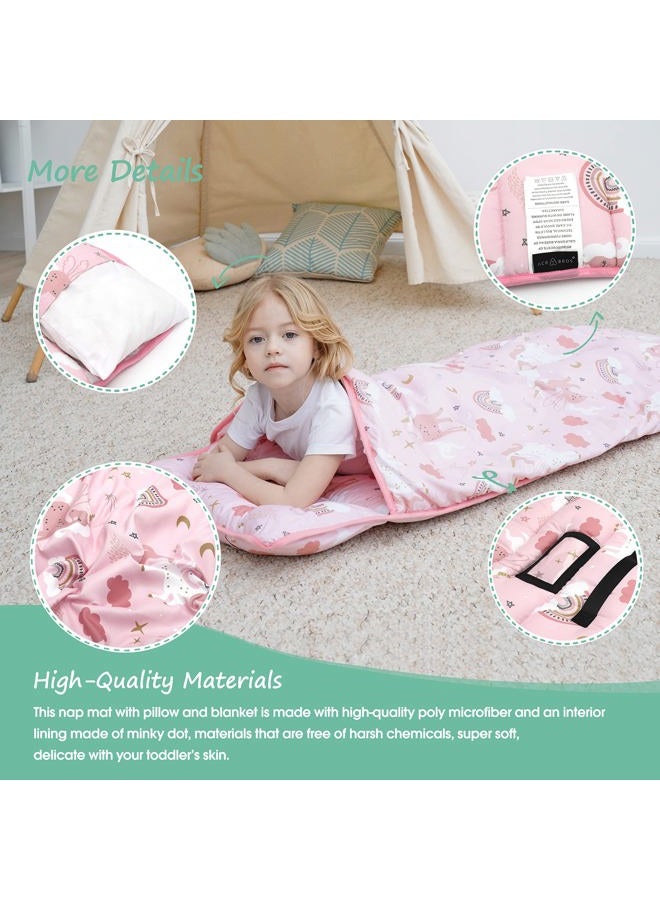 ACRABROS Toddler Nap Mat with Pillow and Blanket, Extra Large Rolled Napping Mats,Slumber Bags for Boys Girls,Kids Sleeping Bag for Daycare, Preschool Travel Camping, Unicorn - Image 5