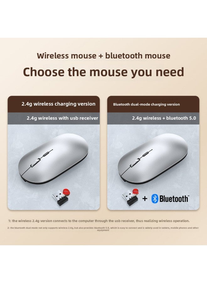 Loquat X2 Dual-Mode Bluetooth Wireless Mouse Rechargeable For Huawei For Apple Notebook Tablet Silent Metal Mouse-Color:X2 Single Mode 2.4g Black (private Model Upgraded Version) - Image 5