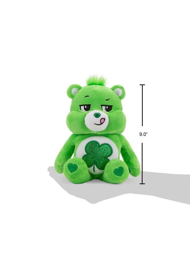 Care Bears - 9" Bean Plush (Glitter Belly) Good Luck Bear Soft Huggable Material! Small - Image 1