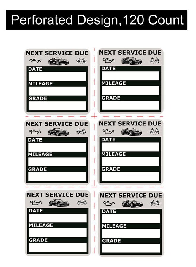 NOYOC Oil Change Stickers, Static Cling 120 Pack 2x2 Inches Oil Change Reminder Sticker for Windshield, No Residue Clear Next Service Due Maintenance Labels for Car Auto Vehicle Window Decals (Black) - Image 4