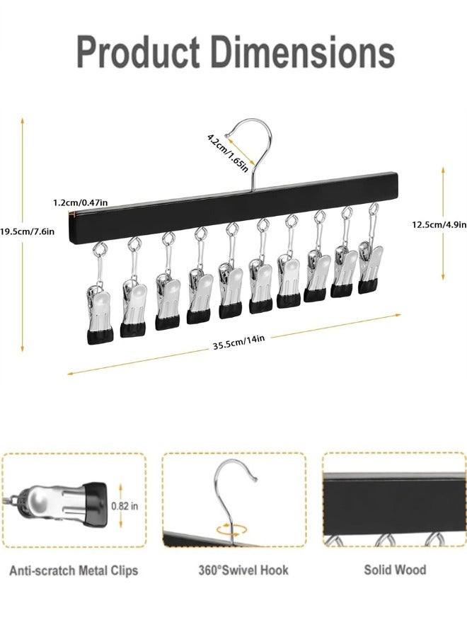 Non Slip Hangers, Space Saving Clothes Hanger， Pack Pants Hangers Hat Racks with Clips, Holds 20 Leggings, Hats, Pants, Jeans, Scarves etc.  - Image 2