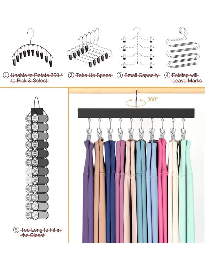 Non Slip Hangers, Space Saving Clothes Hanger， Pack Pants Hangers Hat Racks with Clips, Holds 20 Leggings, Hats, Pants, Jeans, Scarves etc.  - Image 3