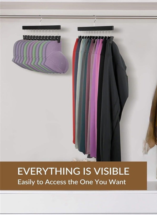 Non Slip Hangers, Space Saving Clothes Hanger， Pack Pants Hangers Hat Racks with Clips, Holds 20 Leggings, Hats, Pants, Jeans, Scarves etc.  - Image 5