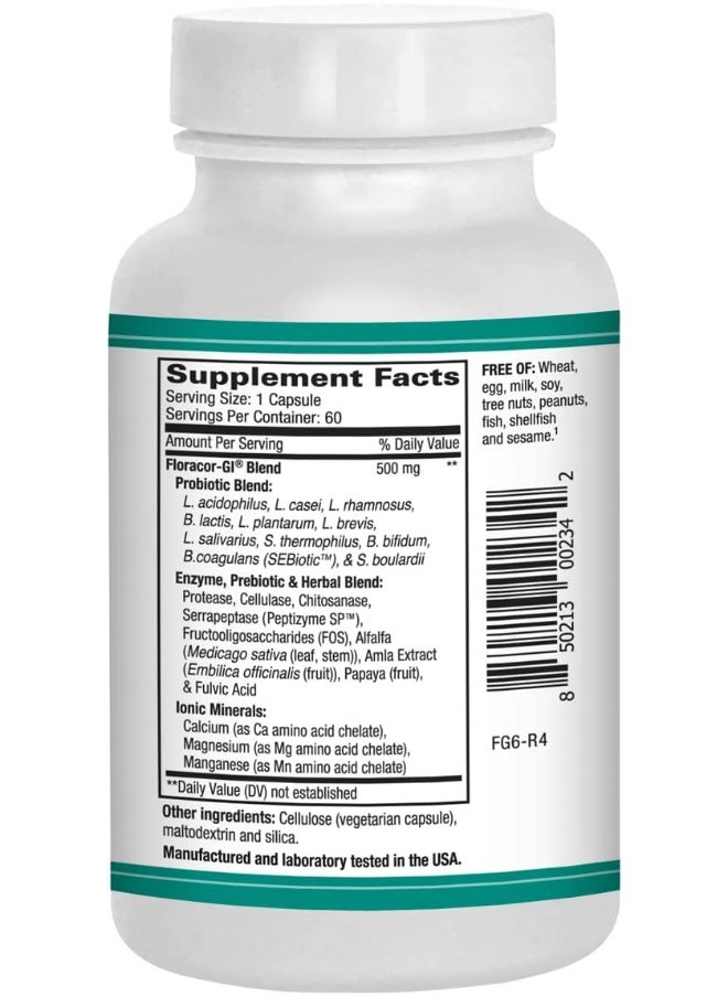 Floracor - Supports Intestinal Health - Premium Probiotic, Prebiotic and Enzyme Formula - 60 Vegetarian Capsules - pzsku/ZBCFA4033429518444B52Z/45/_/1740377500/7a751b37-22c3-48a4-84c6-c7a69d31ed55