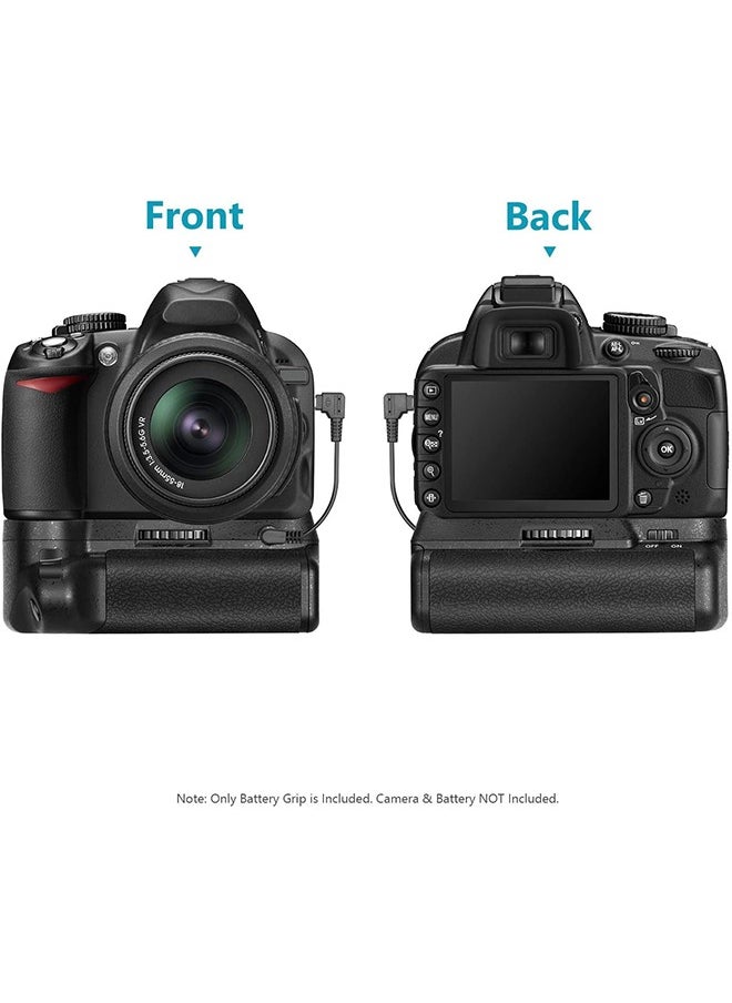 Neewer - Professional Vertical Battery Grip Replacement for Nikon D3100/D3200/D3300/D5300 SLR Digital Camera, Works with 1 or 2 Pieces EN-EL14 Batteries - Image 1