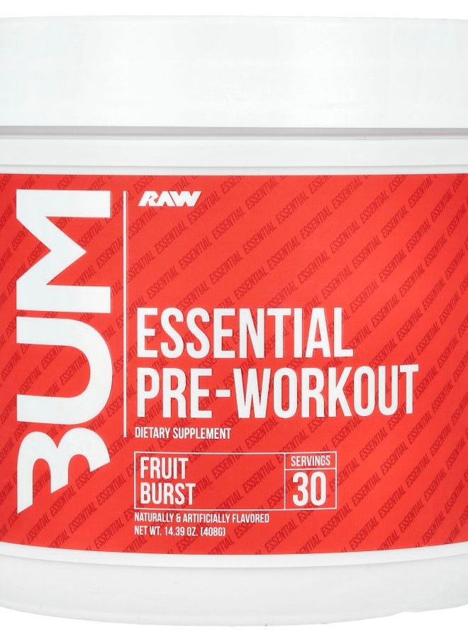 Raw Nutrition Bum Essential PreWorkout Fruit Burst 14.39 oz (408 g) 