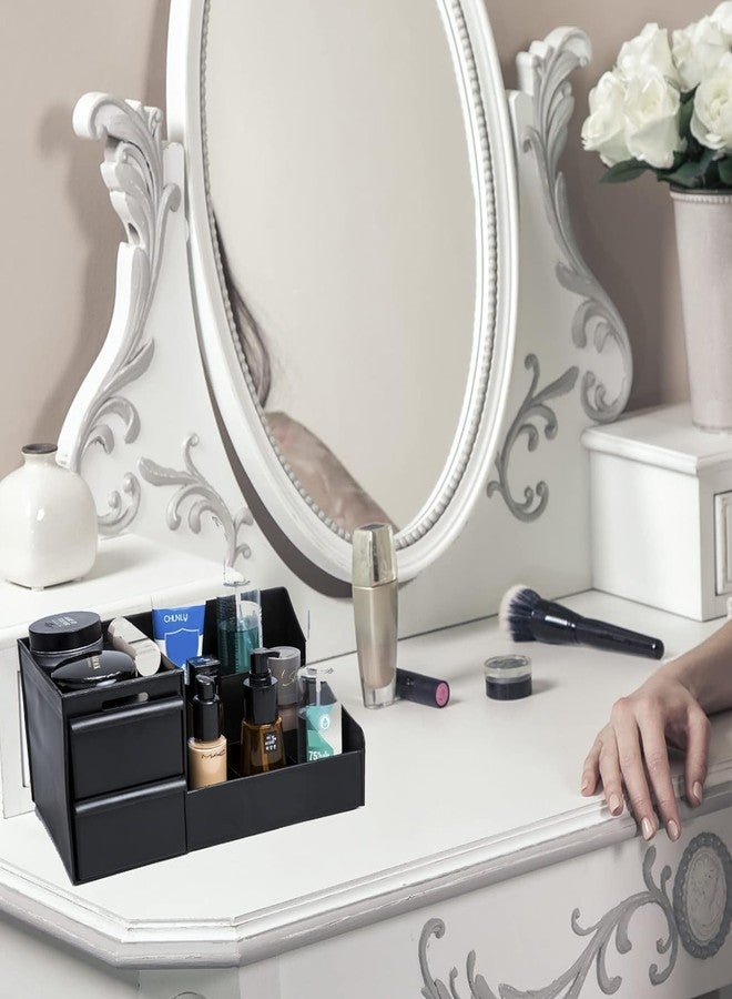 ROKTRY Cosmetic Organizer Box Drawers Storage Plastic Stationary Box | Make Up Organiser For Women(black) - Image 3