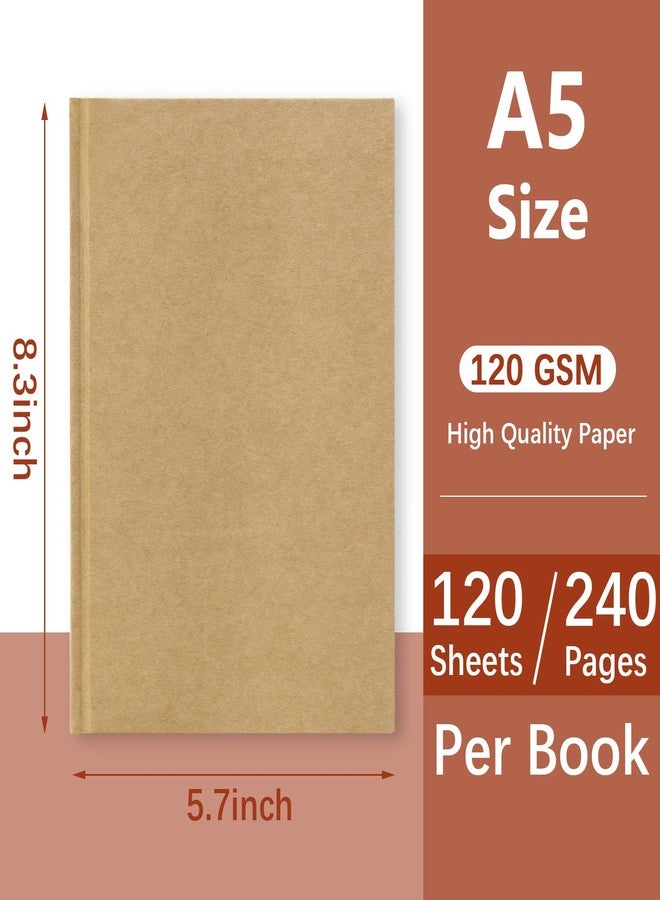 Dynta Hardcover Sketchbook Blank Notebook Bulk 6 Packs Unlined A5 Size 5.7”x8.3” 120 Sheets/240 Pages Premium Paper Sketch Pad for Drawing Books Art Supplies for Office School Travelers Journal - Image 4