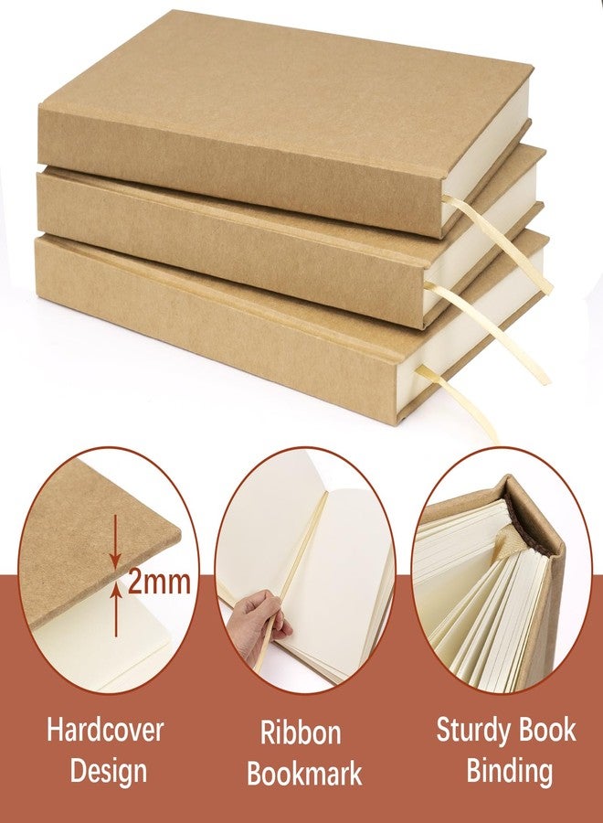 Dynta Hardcover Sketchbook Blank Notebook Bulk 6 Packs Unlined A5 Size 5.7”x8.3” 120 Sheets/240 Pages Premium Paper Sketch Pad for Drawing Books Art Supplies for Office School Travelers Journal - Image 3