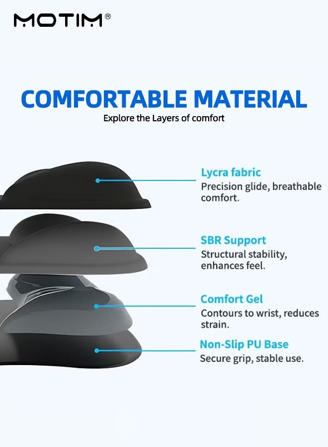 Motim 2Pc/Set Gel Mouse Pad Keyboard Pad, Mouse Pad Wrist Rest, Memory-Foam Ergonomic Mousepad, Non-Slip Rubber Base, Soft And Comfortable Mouse Mat Office Desk Mat - Image 3
