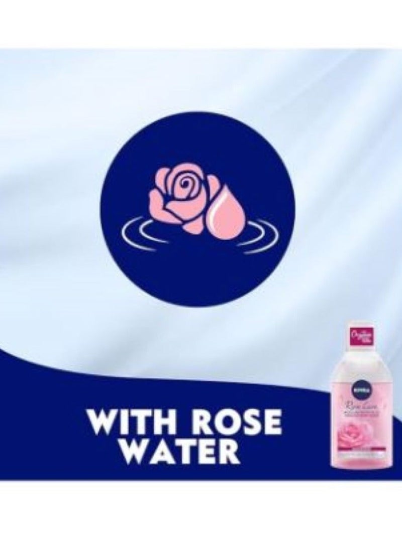 Nivea Face Micellar Water, Makeup Remover, Rose Care with Organic Rose, All Skin Types, 400ml - Image 3