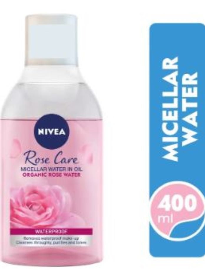 Nivea Face Micellar Water, Makeup Remover, Rose Care with Organic Rose, All Skin Types, 400ml - Image 2