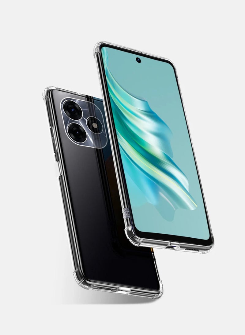 Techie مجموعة غطاء وواقي شاشة لهاتف Tecno Spark 20 2 في 1 - غطاء شفاف من مادة TPU مع واقي شاشة من الزجاج المقوى عالي الدقة - Image 3