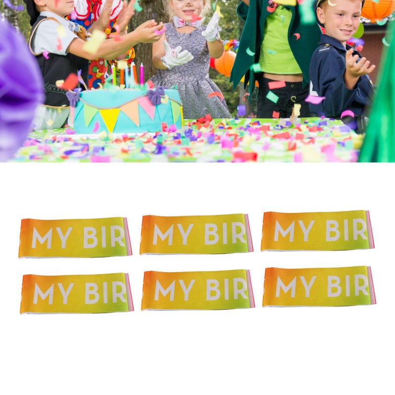 6 Pcs Birthday Sash Reusable Soft Comfortable Colorful Satin Birthday Sash Kids Birthday Gift Birthday Party Supplies - Image 3