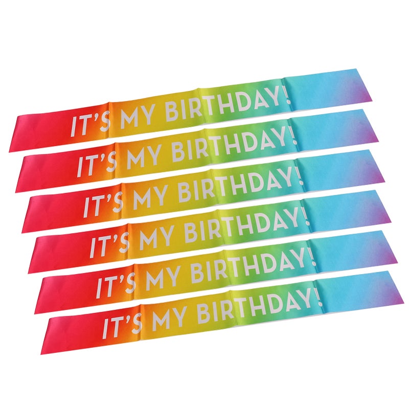 6 Pcs Birthday Sash Reusable Soft Comfortable Colorful Satin Birthday Sash Kids Birthday Gift Birthday Party Supplies - Image 5