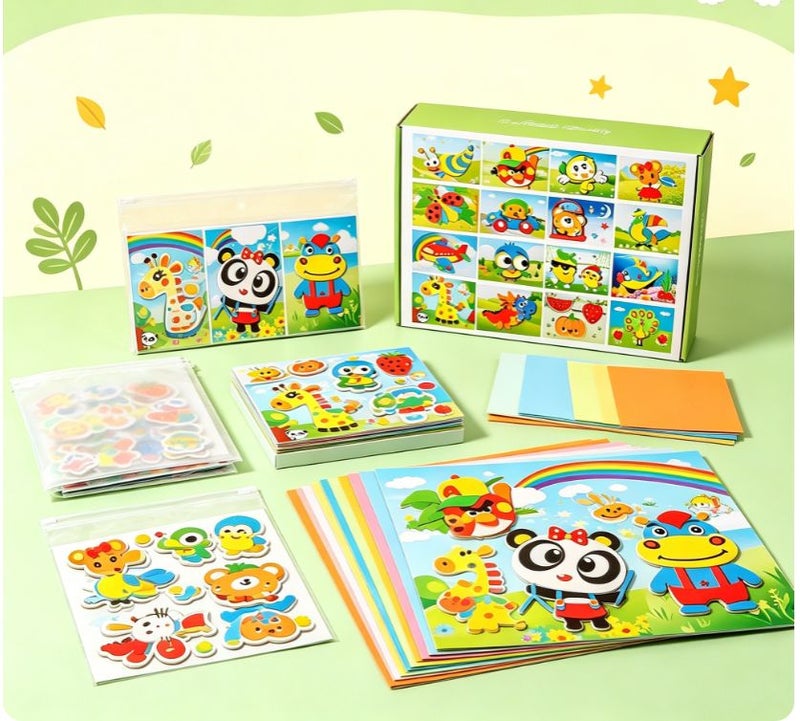 20 styles primary EVA foam stickers, size 18*13CM, rich cartoon animal & fruit patterns for kids DIY  craft - Image 2