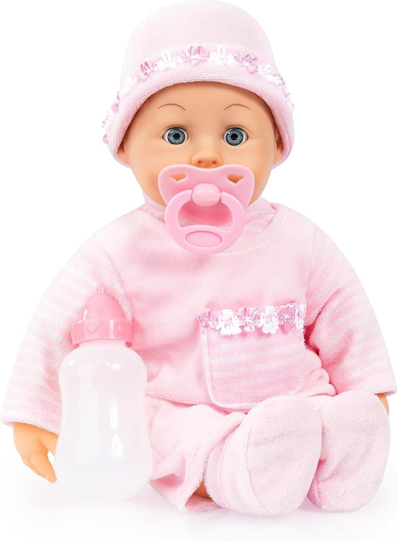 Bayer Design 93824CK Interactive Talking Doll, Soft Body, Pacifier and Bottle, 38 cm - Image 2