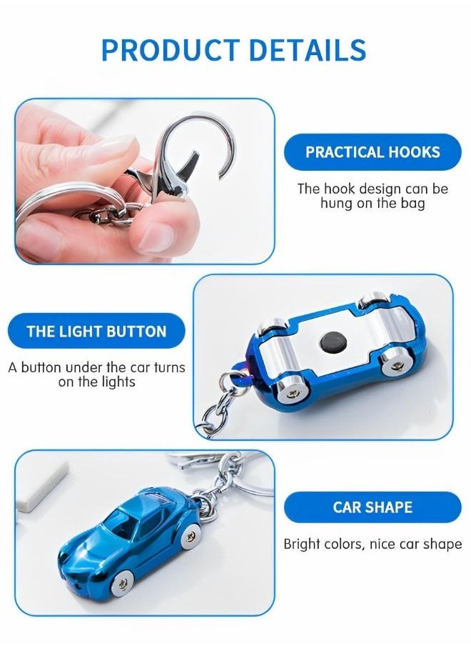 GROIC Creative Key Chain Car Keychain Flashlight with LED Lights,Creative Car Key Holder Flashlight,2 in 1 Cute Car Key Chain Ring,Auto Supplies  - Image 2