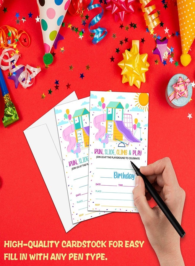 Levitatinyear Playground Birthday Party Invitation, Park Themed Fill-In Invites for Adults Women & Men, 20 Invitations With Envelopes (4" X 6"), Adult Outdoor Party Favors Decorations and Supplies -27 - Image 3