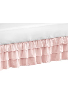 Sweet Jojo Designs Sweet Jojo Designs Solid Color Blush Pink Shabby Chic Girl Ruffled Crib Bed Skirt Dust Ruffle for Harper Collection 