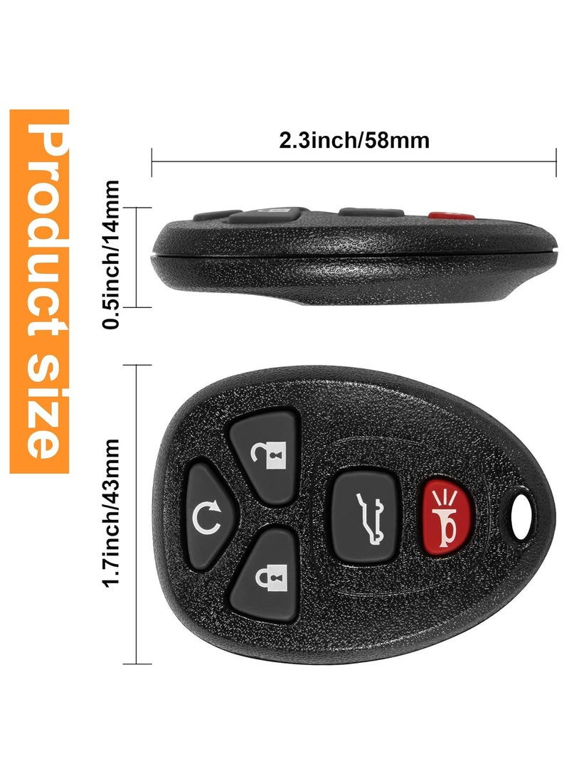 Pack of 2 Car Keyless Entry Smart Remote Control Key Fob Fits for 07-14 Chevy Suburban Tahoe/ 09-17 Traverse/ 07-14 GMC Yukon/ 08-17 Acadia Buick Enclave/ 07-13 Escalade OUC60270 OUC60221 (Black) - Image 5