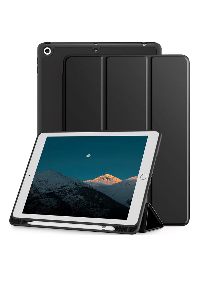 DUSALA Case Compatible with iPad 10.2 inch 2020 iPad 8th Gen / 7th Gen 2019 with Pencil Holder Premium TPU Stand Back Auto Wake/Sleep Smart Case Cover for 10.2'' iPad 8 / iPad 7 (Black) - Image 1