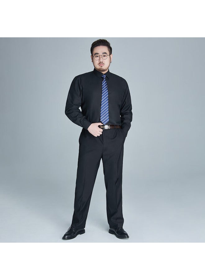 Ayoupang Plus Size Bamboo Fiber Long Sleeve Shirt Men's Casual Business Loose Elastic Fat Big Size Wrinkle-free Wrinkle-resistant Undershirt - Image 4