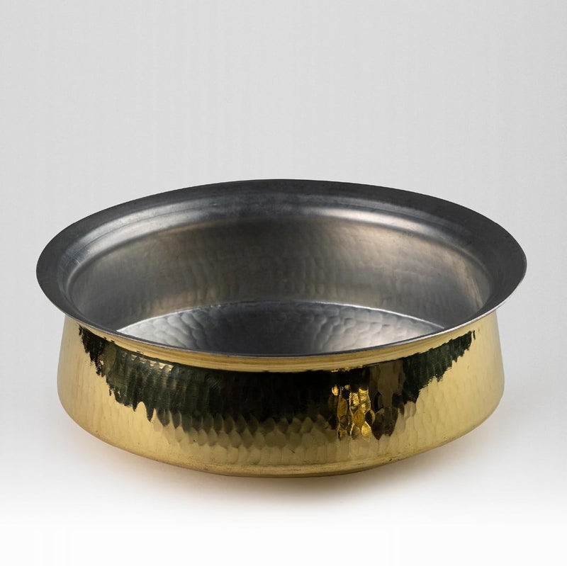 Healthsmith Healthsmith 100 Pure Hammered Brass Lagan HandiPatila for Cooking Excellent Heat Conductivity Strong and Durable Provides Proven Health Benefits Easy to Clean Maintain 8L 28kg  - Image 1