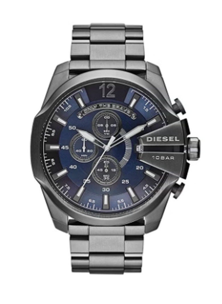 DIESEL Mega Chief Round Shape Stainless Steel Chronograph Wrist Watch 51 mm - Grey - DZ4329 - Image 1