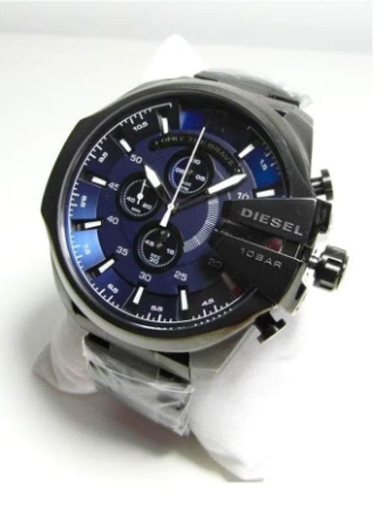 DIESEL Mega Chief Round Shape Stainless Steel Chronograph Wrist Watch 51 mm - Grey - DZ4329 - Image 4