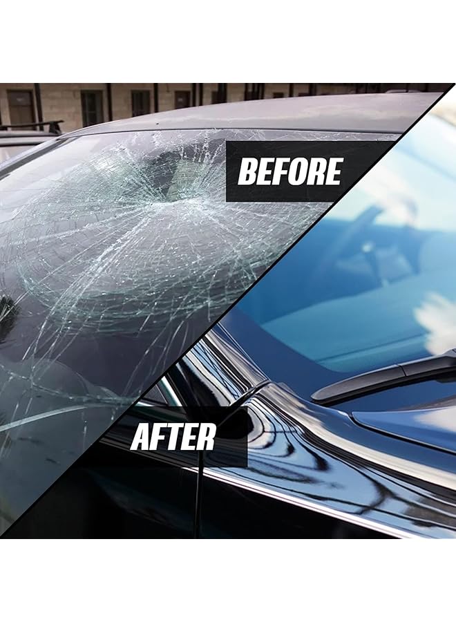 Excefore 2X 50Mlcar Windshield Crack Scratch Resin Repair Tool For Glass Chips And Cracks, Diy Car Windshield Repair Kit, Car Windscreen Glass Repairing Glue For Bulls Eyes, Star Half Moon, Start-Shaped Crack - Image 2