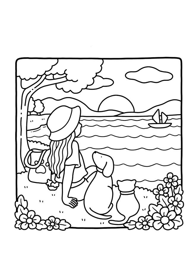 Bukela Girl Moments: A Stress-Relief Coloring Book for Adults & Teens - Cute & Cozy Daily Activities, Mindfulness Illustrations | Relaxing Anti-Anxiety Art Therapy (Cozy Spaces Collection) - Image 5