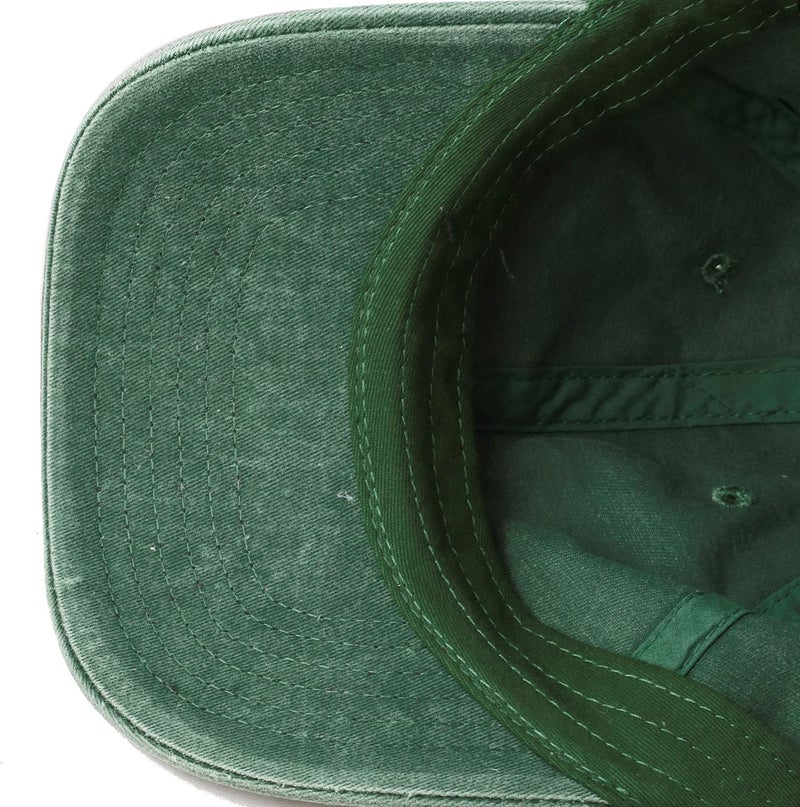 FASHOLIC Plain Washed Denim Baseball Cap for Men & Women | Adjustable Unisex Solid Colour Cap (Green) - Image 3