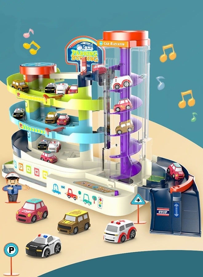 MIXDE Toy Car Garage for Boys Kids Ages 3+Toddlers Building Track Car Playset Parking Lot Toys Birthday Gifts Party Games - Image 2