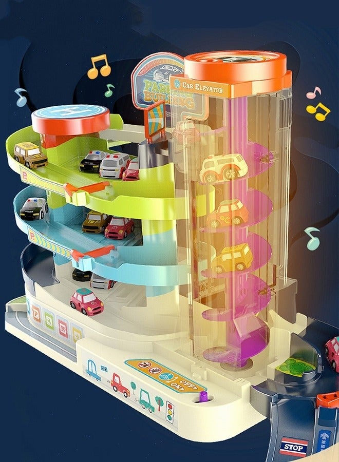 MIXDE Toy Car Garage for Boys Kids Ages 3+Toddlers Building Track Car Playset Parking Lot Toys Birthday Gifts Party Games - Image 3