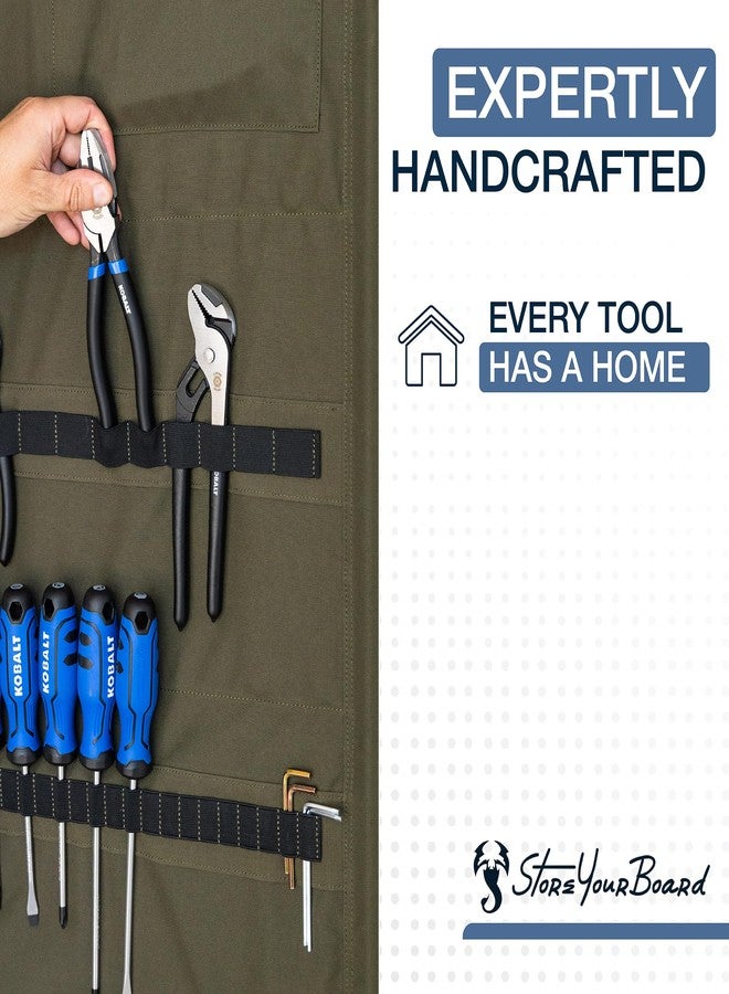 StoreYourBoard Pivot Panel Tool Storage, Swivel Workshop Organizer for Wrenches, Screwdrivers, & Sockets, Metric & Imperial Labeled Slots (High Pine Green) - Image 5