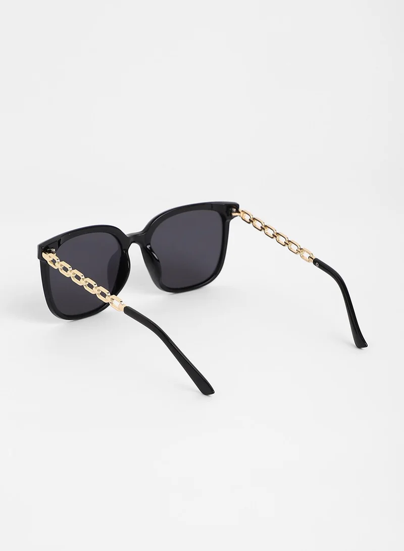 Haute Sauce The Chainlink Wayfarer Sunglasses - Onyx Black