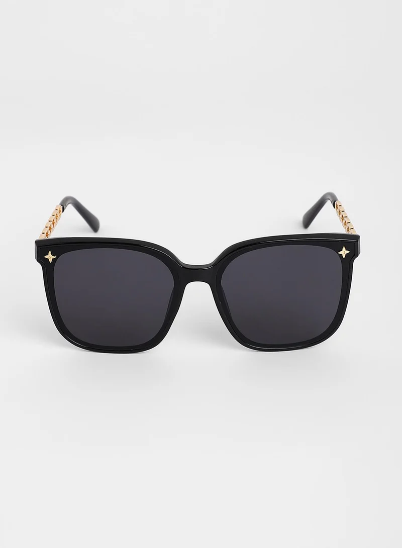Haute Sauce The Chainlink Wayfarer Sunglasses - Onyx Black
