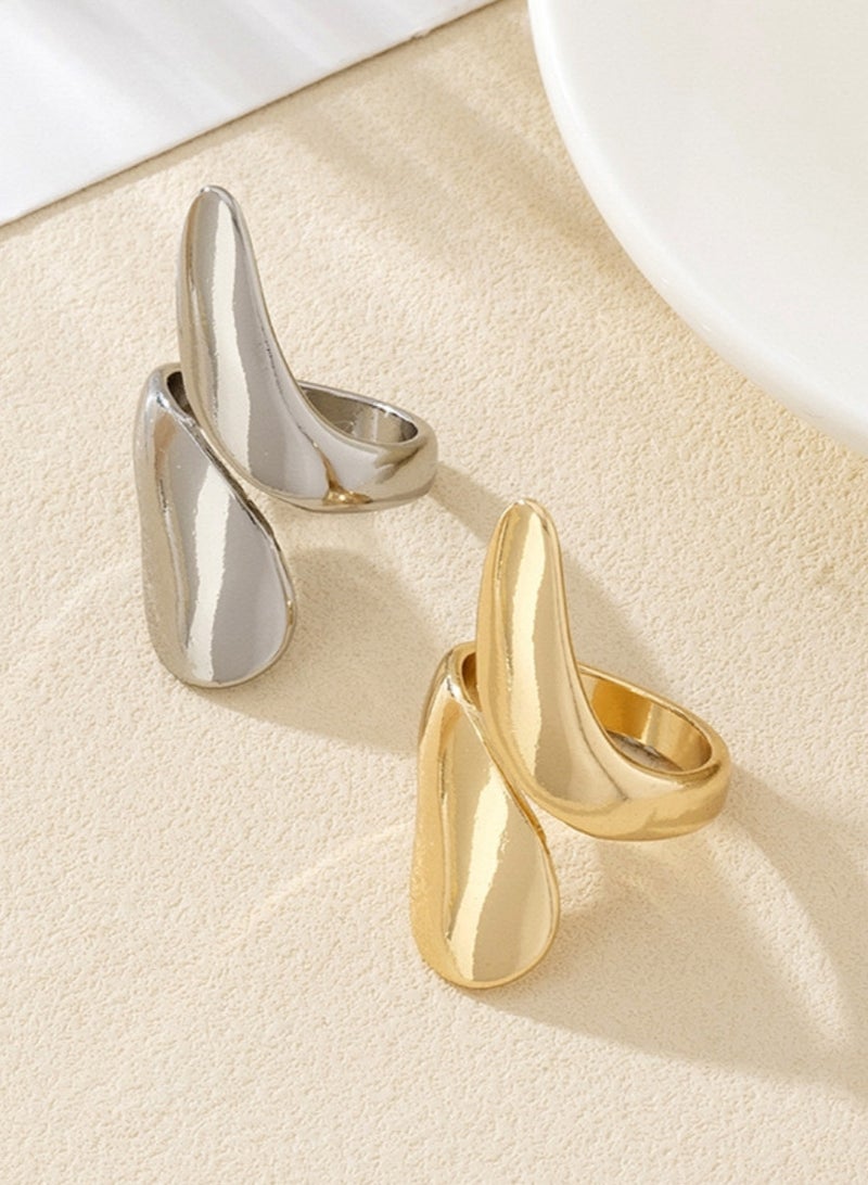 Stylish Gold-Plated Irregular Open Ring - Image 4