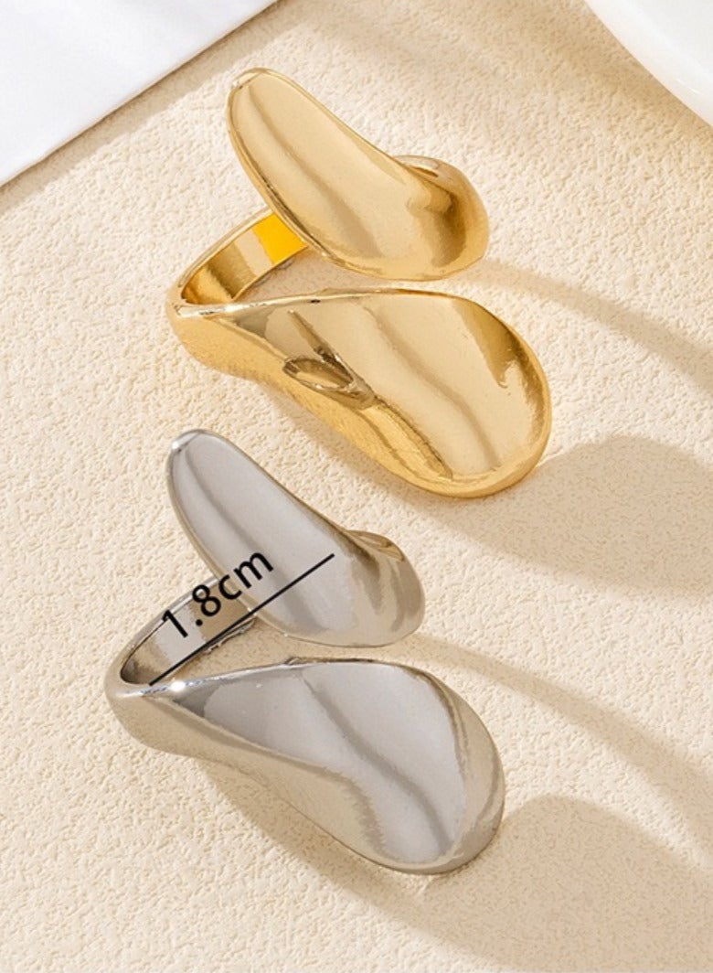 Stylish Gold-Plated Irregular Open Ring - Image 3