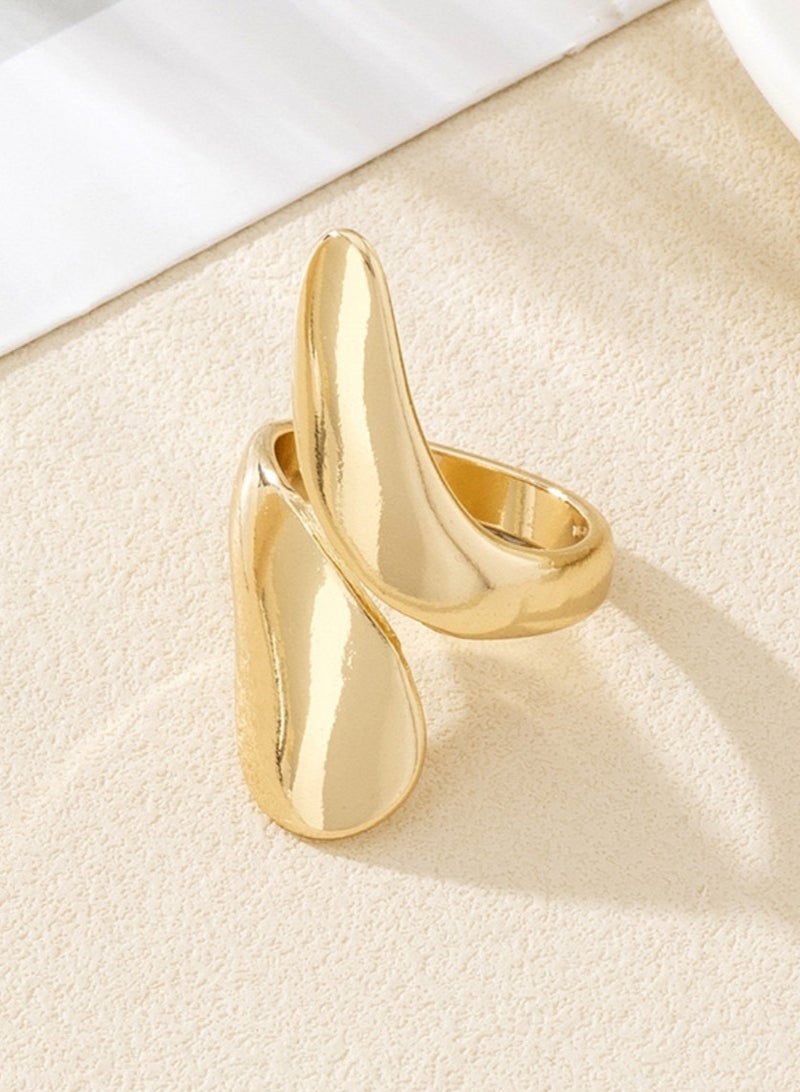 Stylish Gold-Plated Irregular Open Ring - Image 5