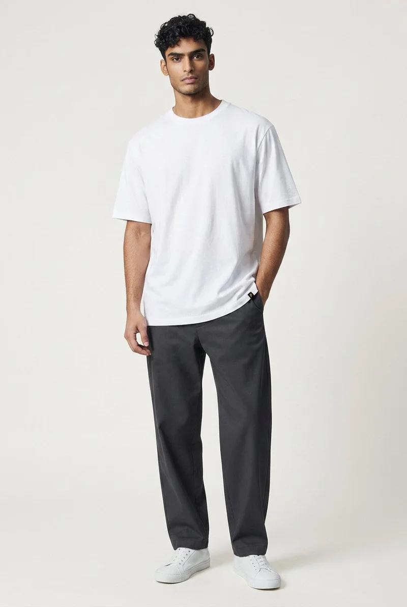 او في اس OVS White Pure-Cotton Crew-Neck T-Shirt In A Regular Fit