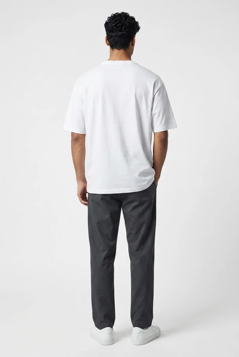 او في اس OVS White Pure-Cotton Crew-Neck T-Shirt In A Regular Fit