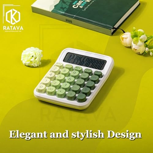 RATAVA Colorful Candy Calculator | 12-Digit Large LCD Display with Sugar Cube Buttons | Cute & Functional for Office, School, Home & Business | Color - Green | (1 Pc) - Image 5