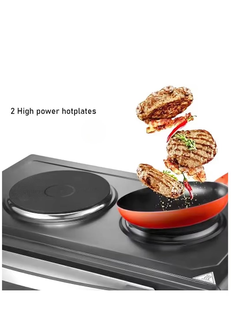 Generic 45L Electric Oven with Hot Plate – 1700W Fast Cooking Countertop Oven, Baking & Grilling – Elegant Design, Adjustable Thermostat, Easy-to-Clean – Perfect for Small Kitchens, Apartments  - Image 3
