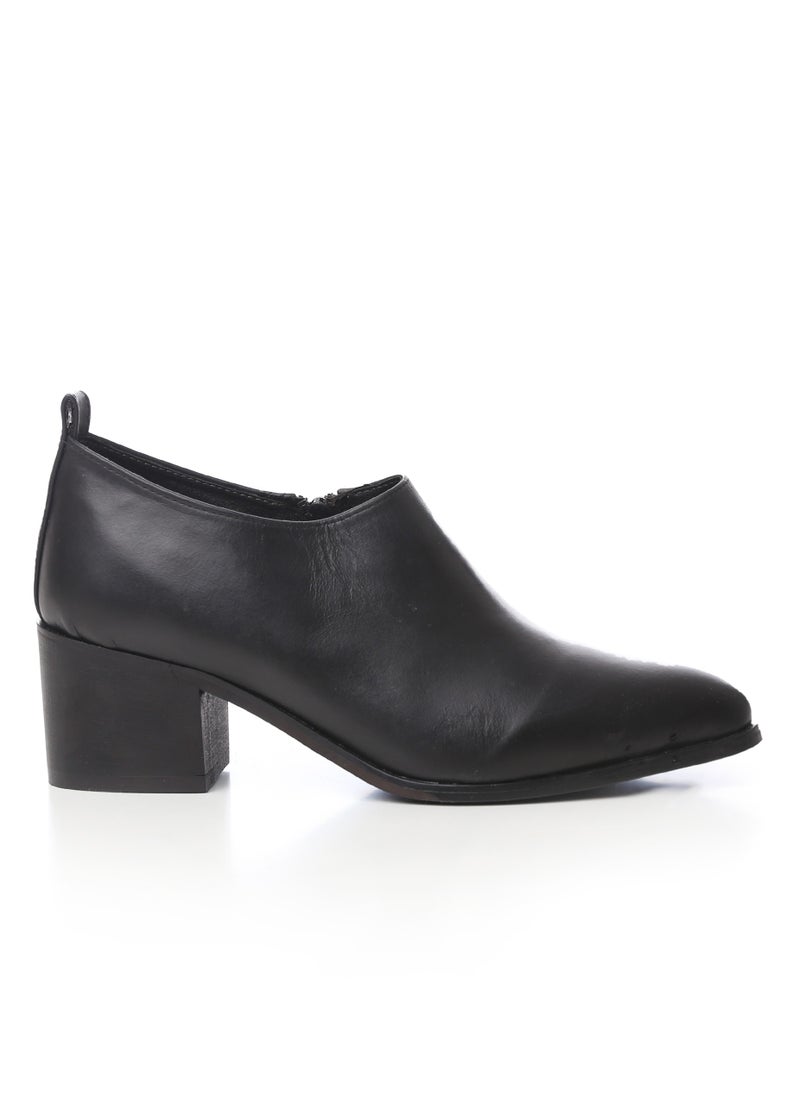 Mr.joe Leather Slip On Black heel pump Shoes  - Image 1