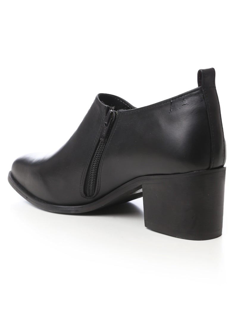 Mr.joe Leather Slip On Black heel pump Shoes  - Image 4