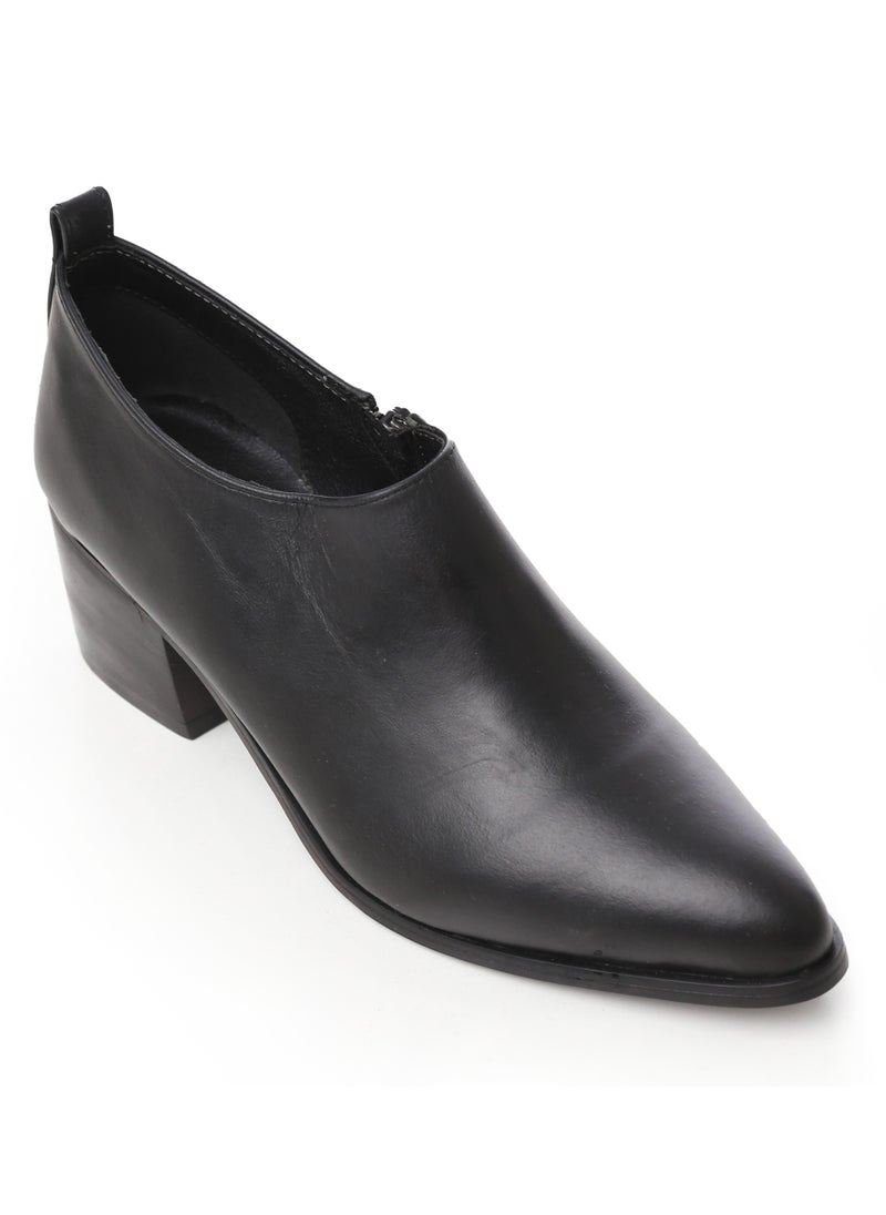 Mr.joe Leather Slip On Black heel pump Shoes  - Image 2
