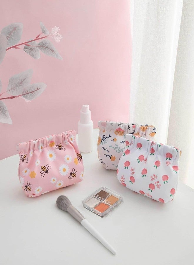 Kawn® 2pcs Makeup Pouch Small Pouches for Women, Portable Mini Makeup Bag for Purse, Self-Closing Oxford Cloth Coin Purse Pocket Cosmetics Bag Travel Organizer for Lipstick Jewelry Earphones (A) - Image 2