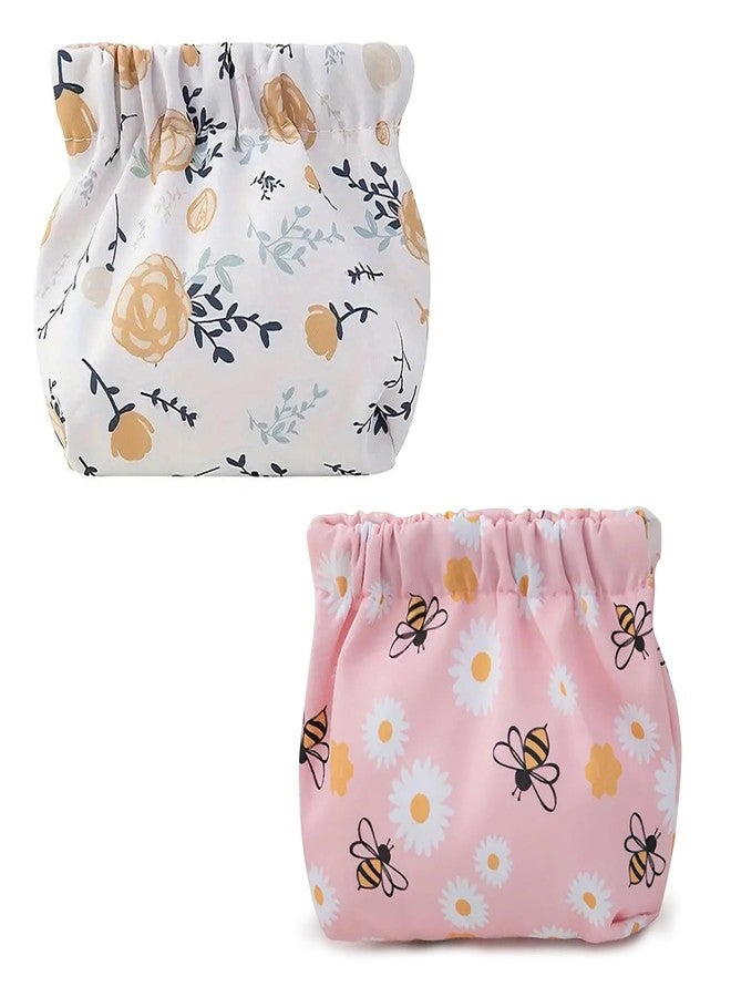 Kawn® 2pcs Makeup Pouch Small Pouches for Women, Portable Mini Makeup Bag for Purse, Self-Closing Oxford Cloth Coin Purse Pocket Cosmetics Bag Travel Organizer for Lipstick Jewelry Earphones (A) - Image 1